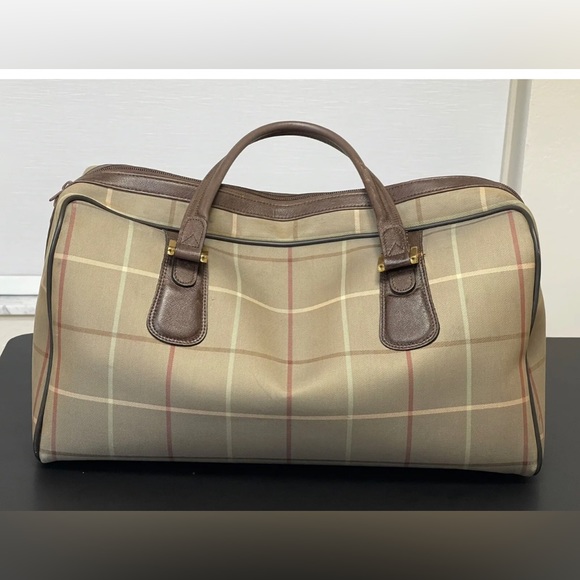 Burberry Prorsum  Leather Weekender 45 Cm Nova Check Bag - Picture 2 of 4